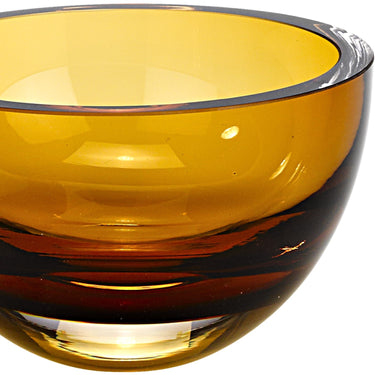 European Made Lead Free Amber Crystal Bowl